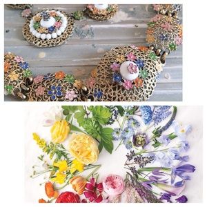 Vintage Floral Necklace and Bracelet Set
